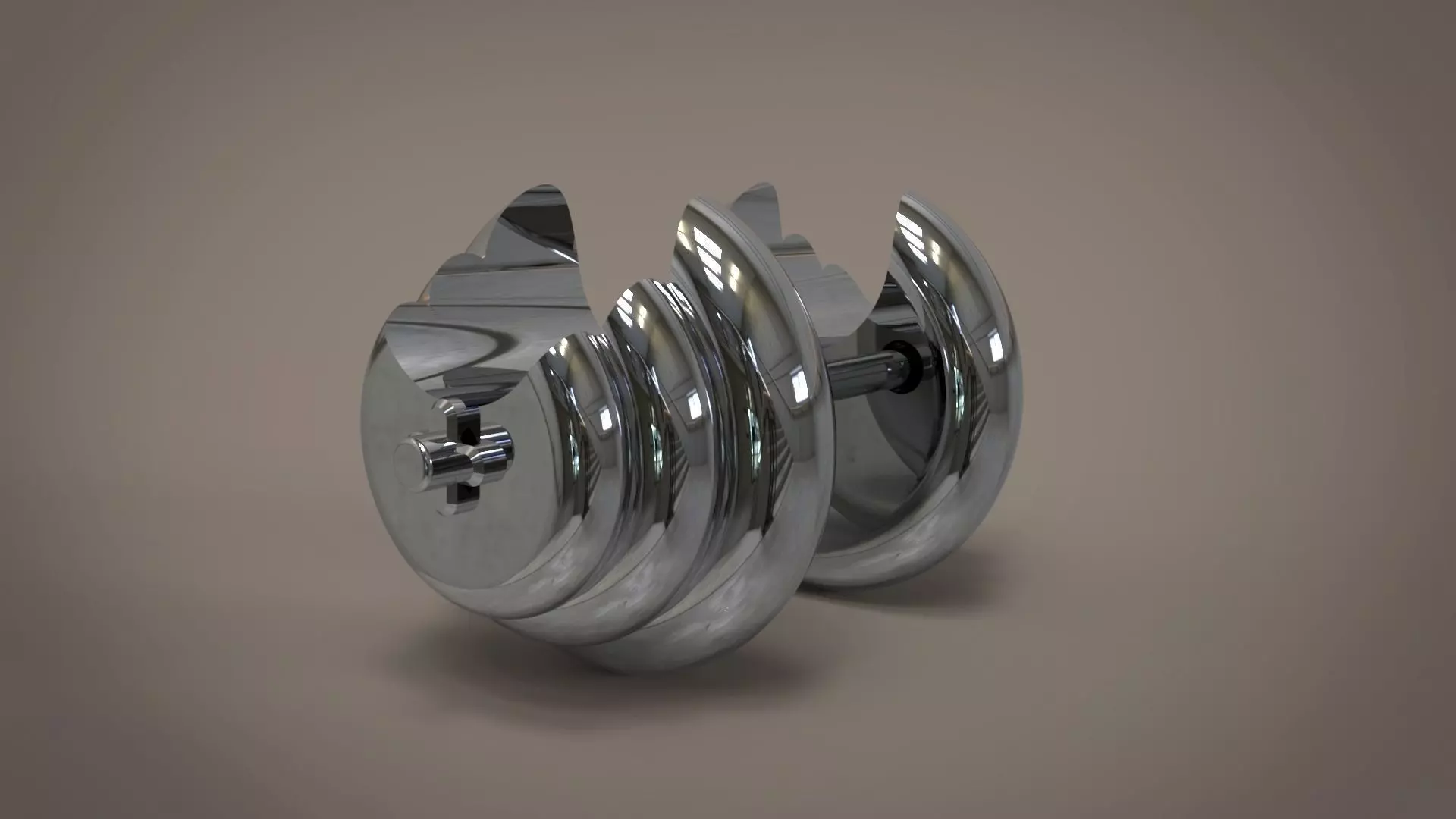 DumbellDesign stainless steel earring 3D model_0