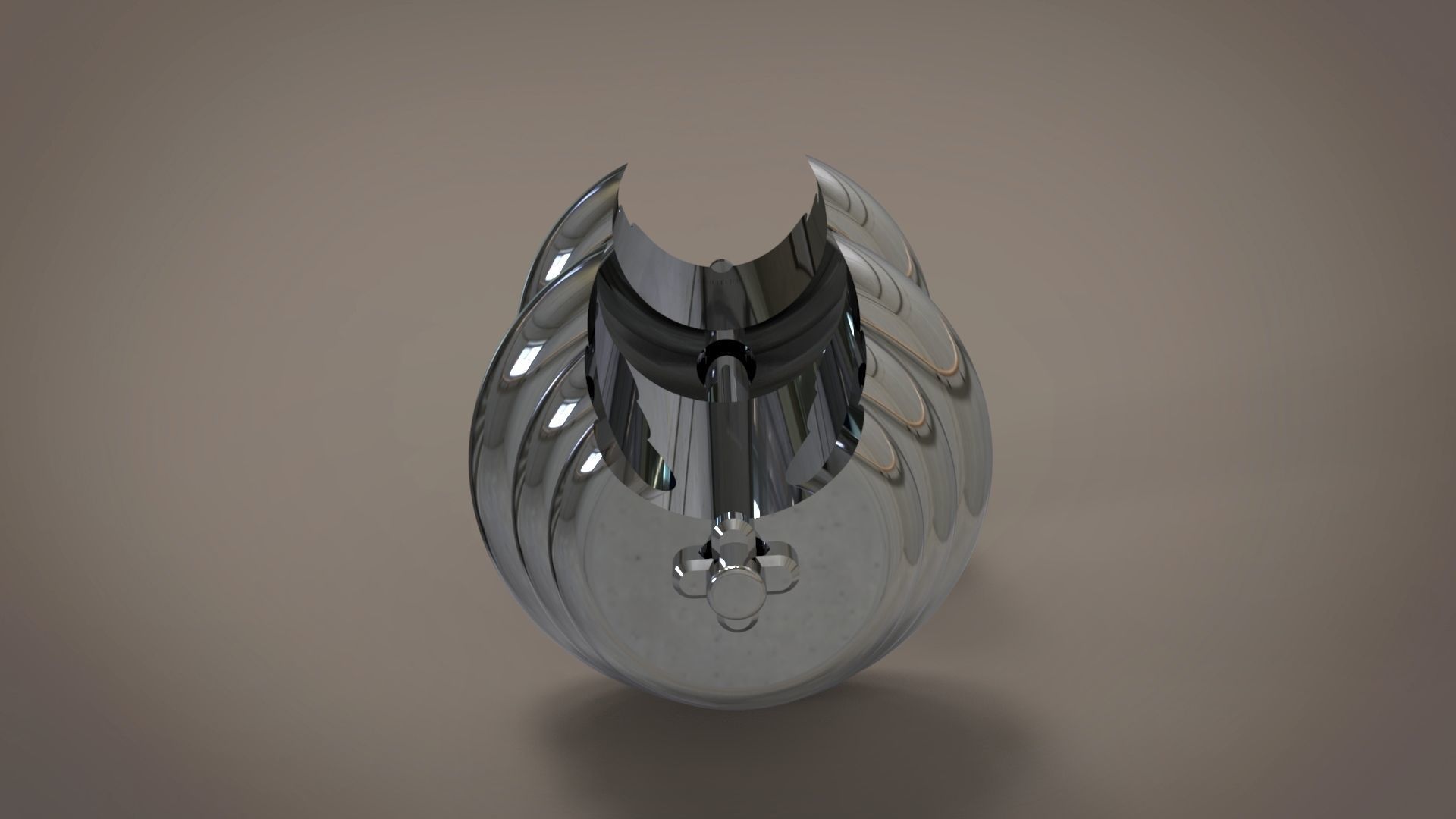 DumbellDesign stainless steel earring 3D model_4