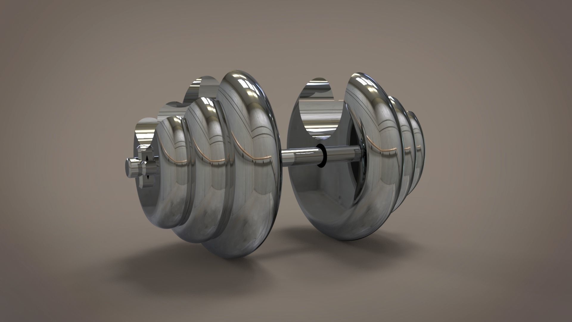 DumbellDesign stainless steel earring 3D model_3