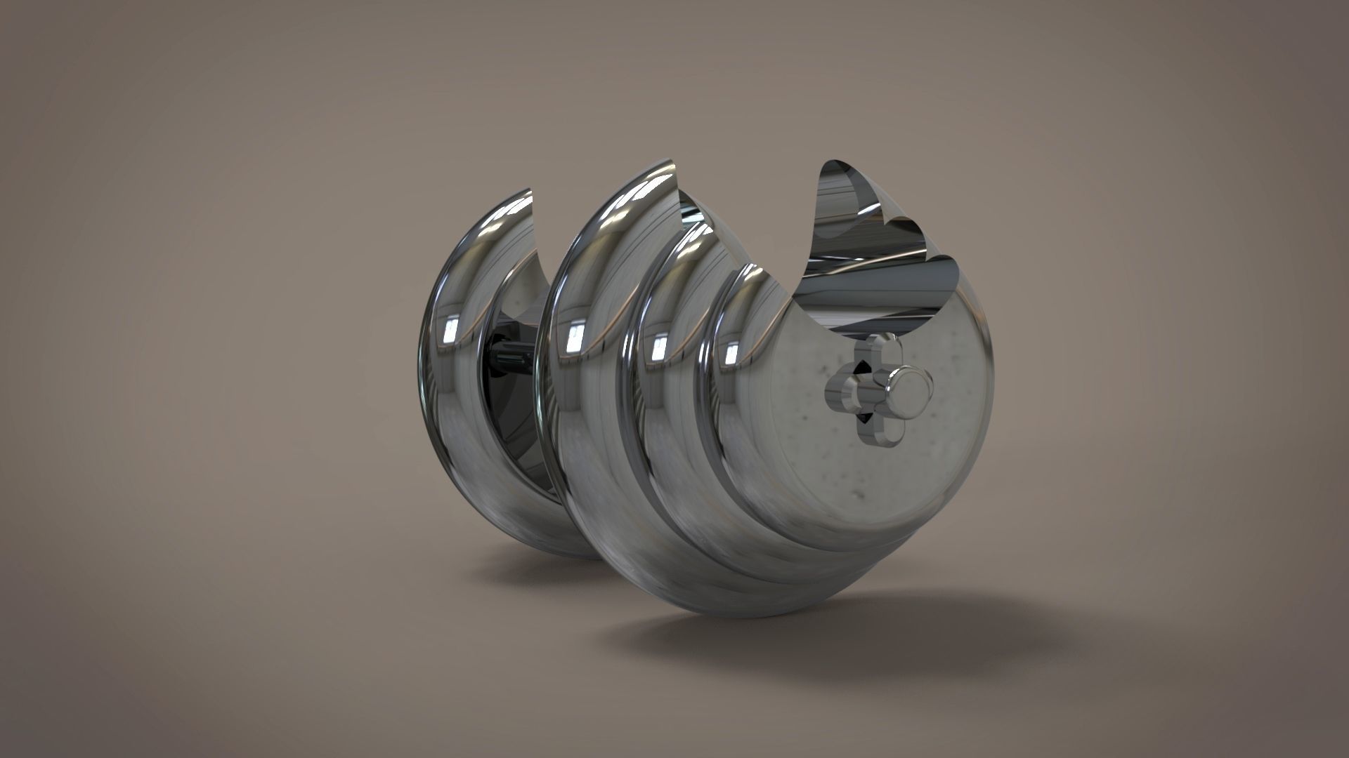 DumbellDesign stainless steel earring 3D model_2