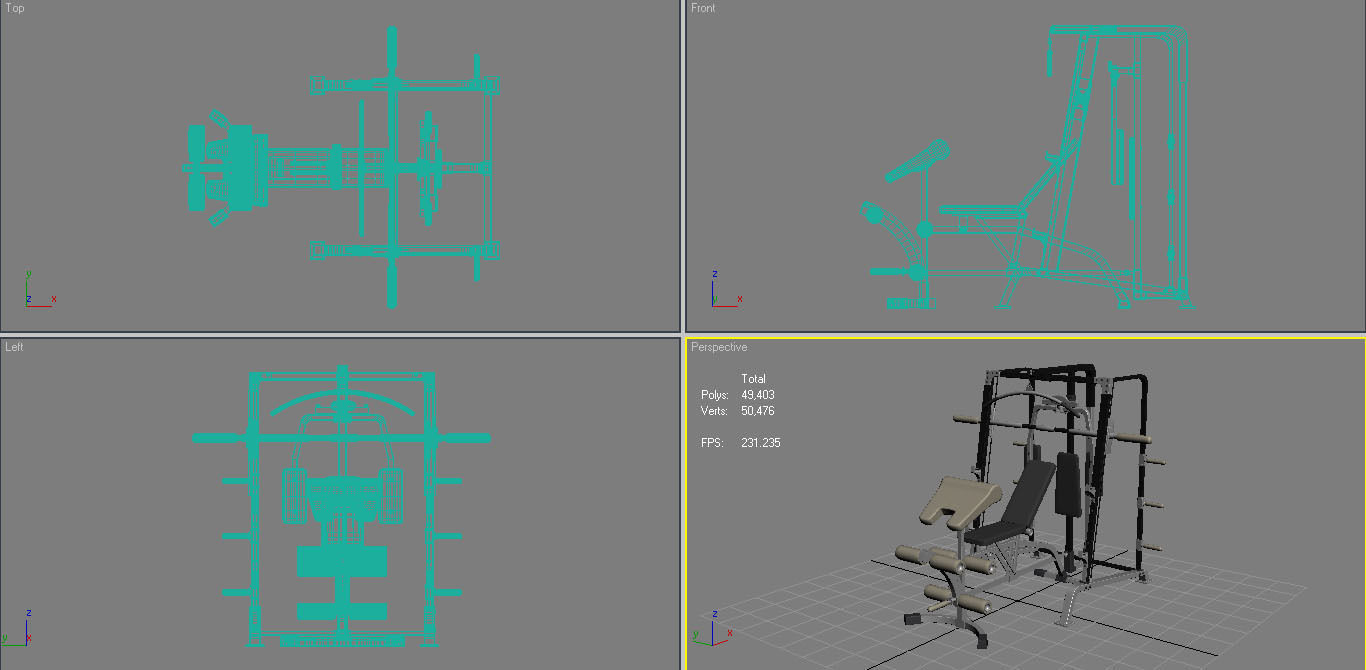 Gym Equipment 3D model_10