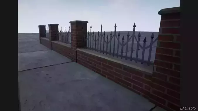 Brick Wall Free low-poly 3D model