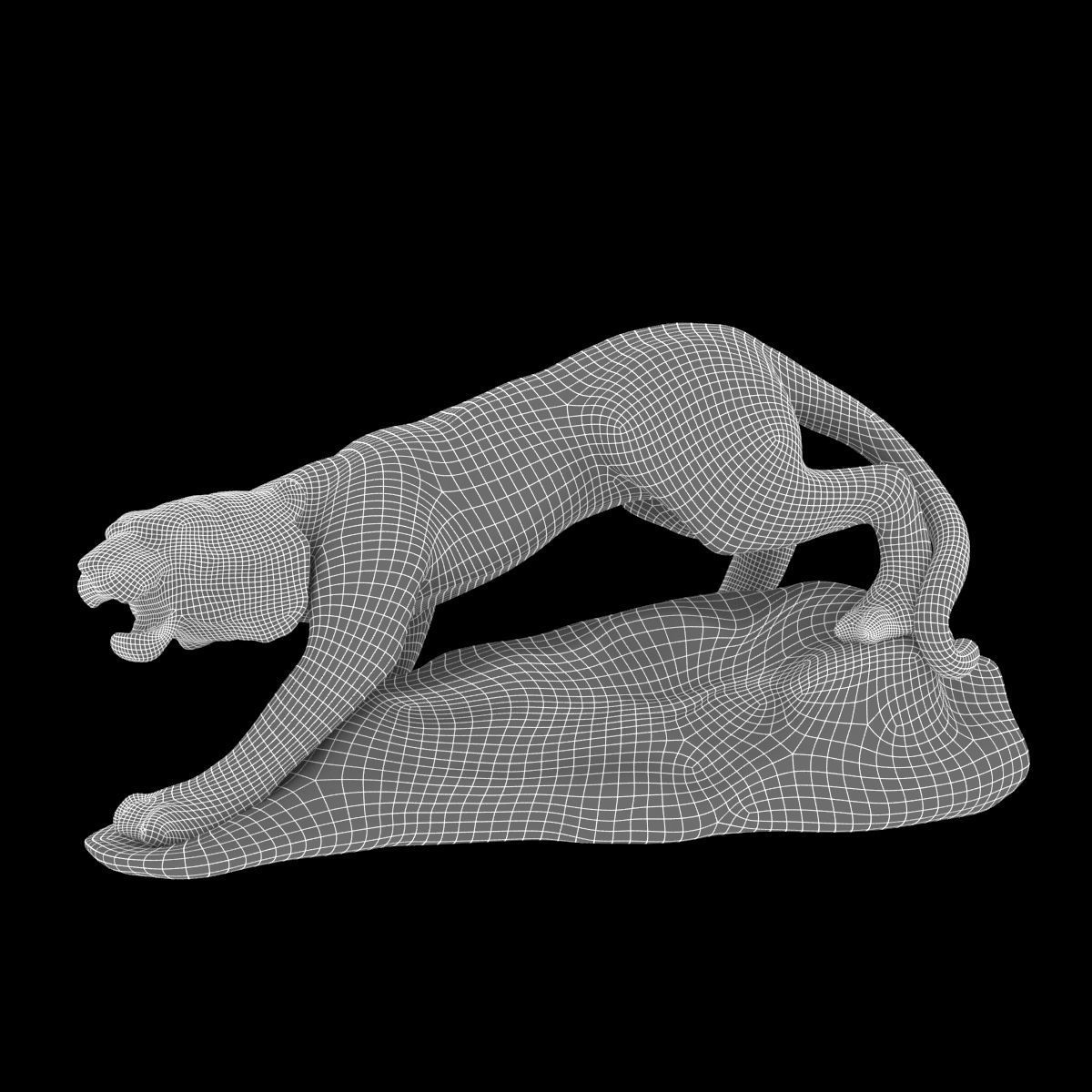 Bronze Sculpture of Tiger 3D model_6