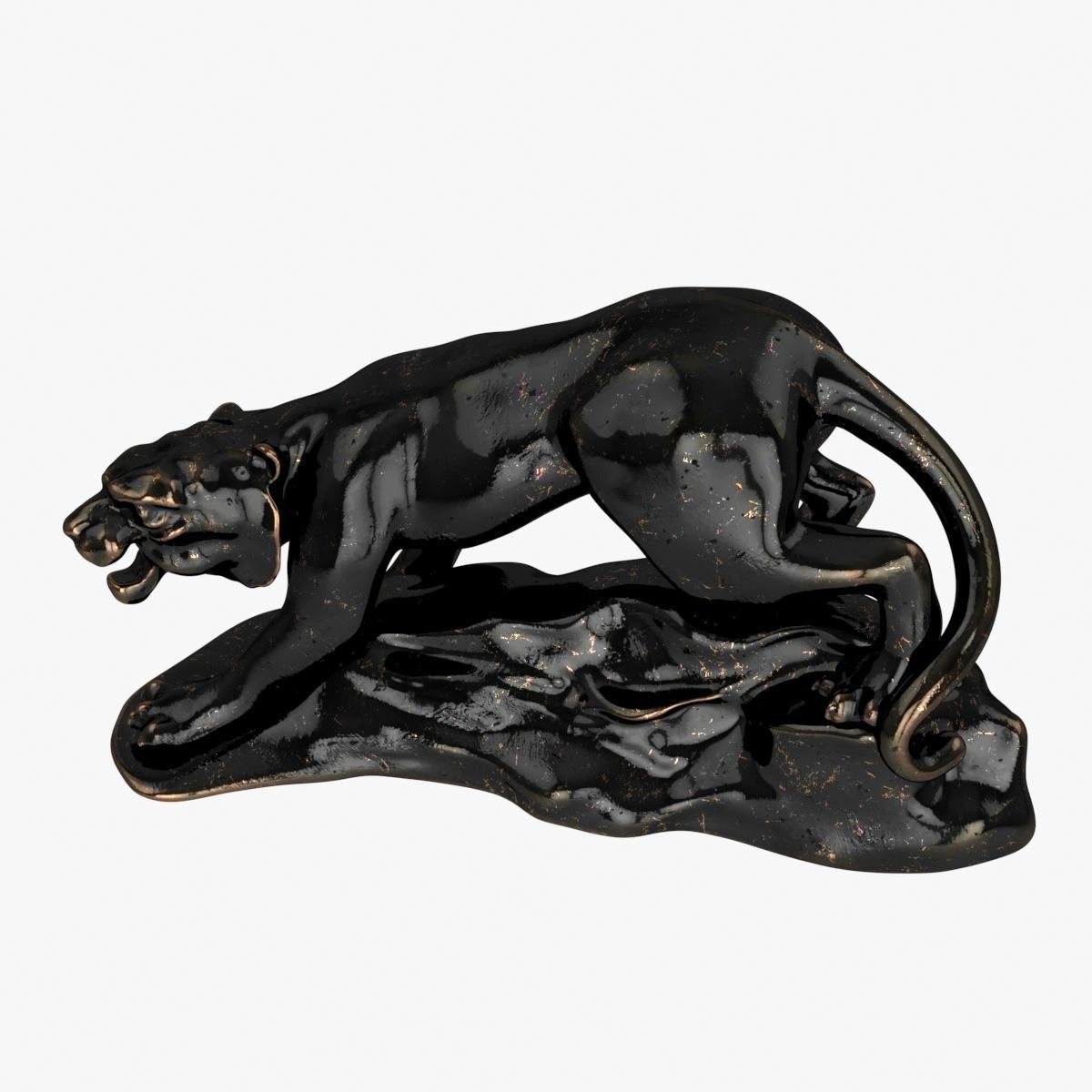 Bronze Sculpture of Tiger 3D model_5