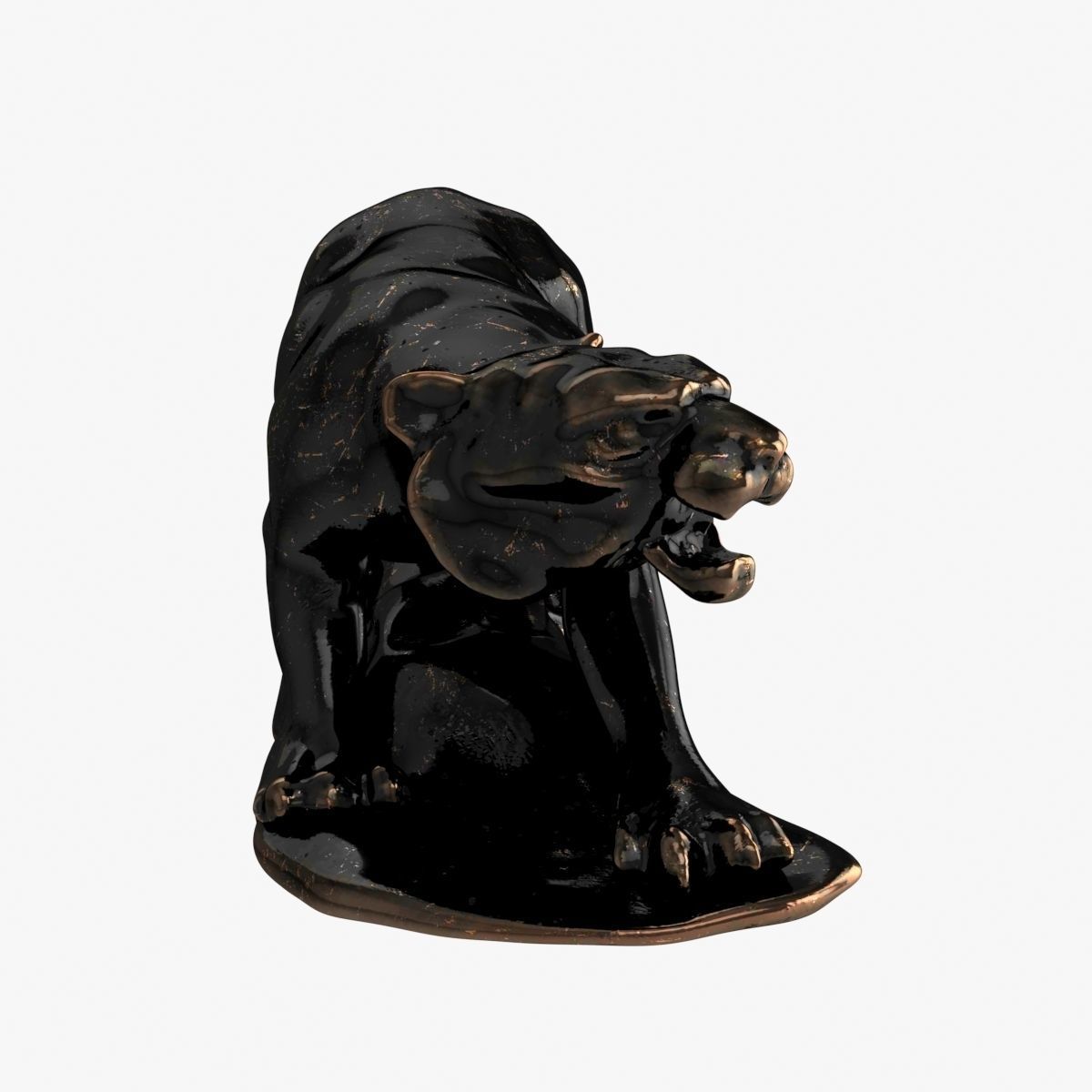 Bronze Sculpture of Tiger 3D model_2