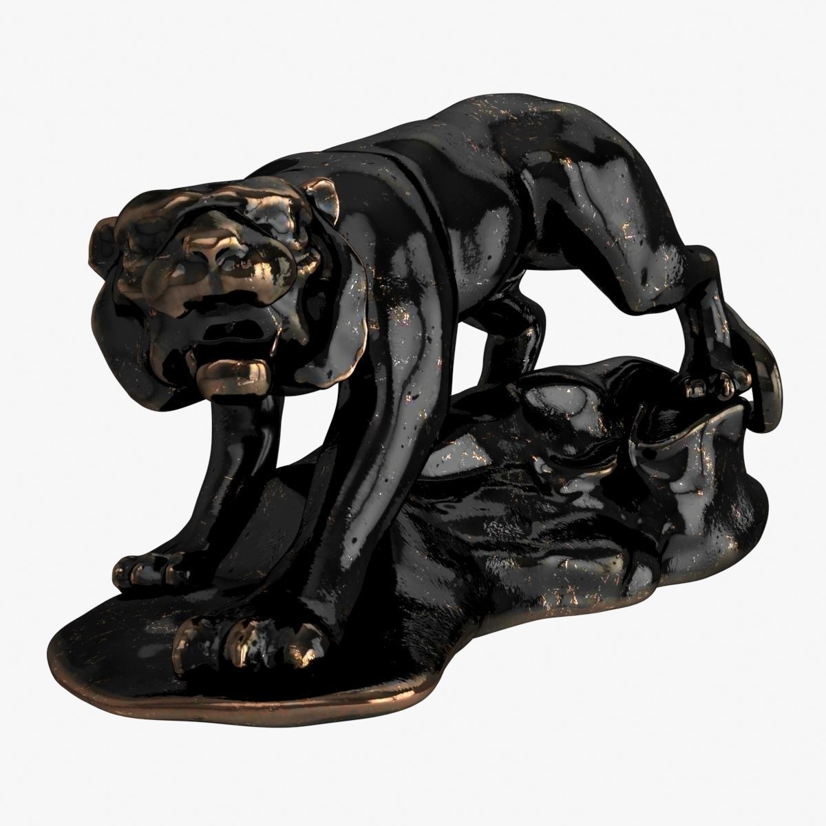 Bronze Sculpture of Tiger 3D model_1