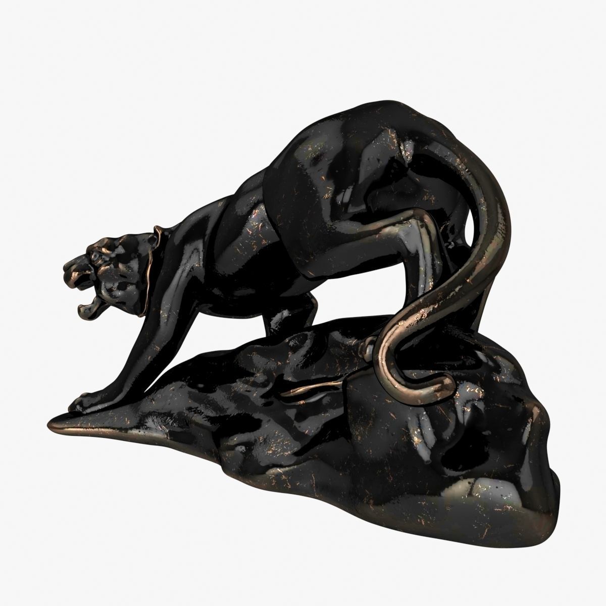 Bronze Sculpture of Tiger 3D model_3