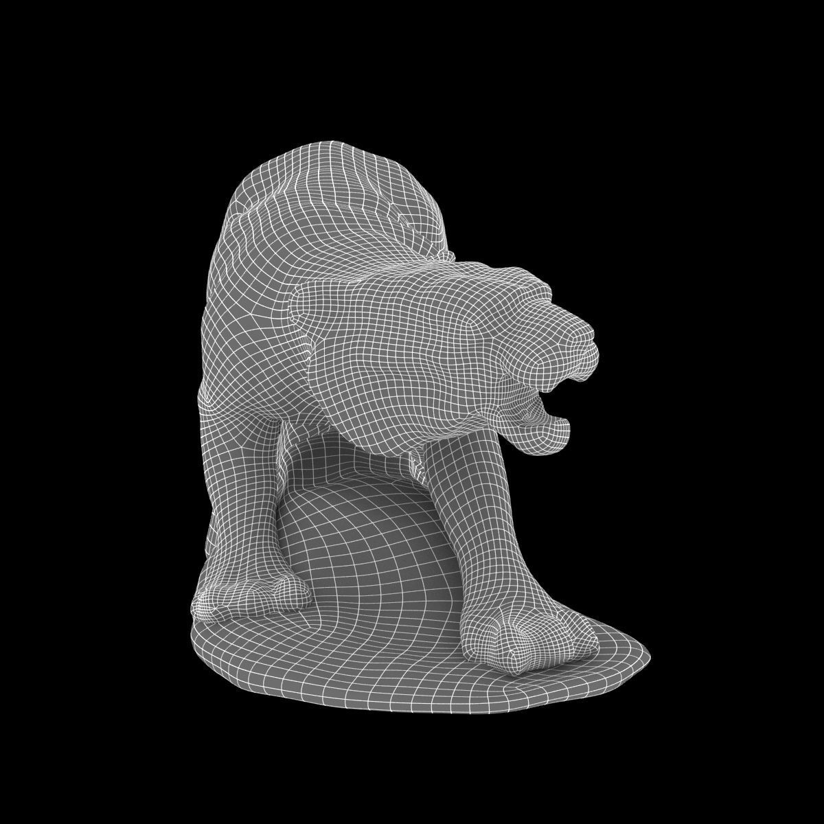 Bronze Sculpture of Tiger 3D model_7