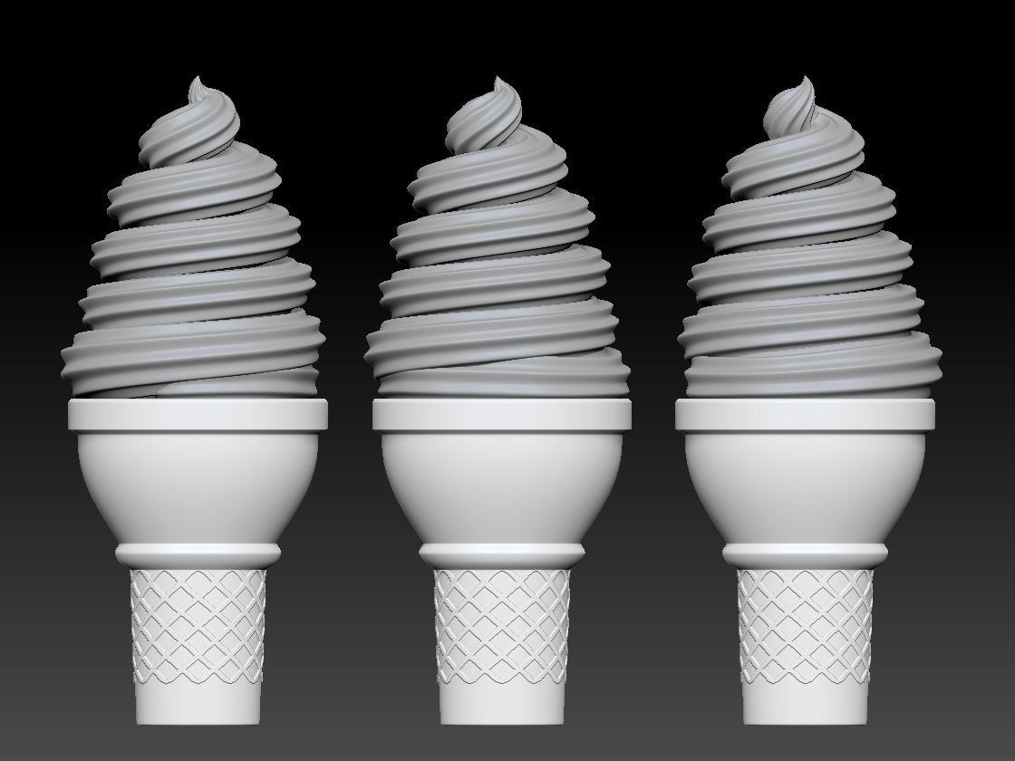 ice cream cone 3D model_2