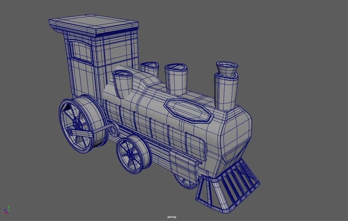Locomotive Trophy Low-poly 3D model_3