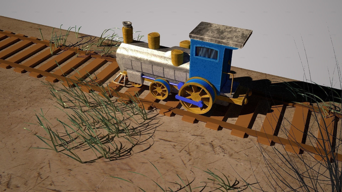 Locomotive Trophy Low-poly 3D model