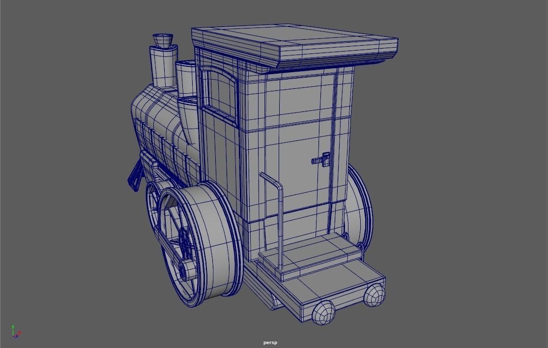 Locomotive Trophy Low-poly 3D model_4