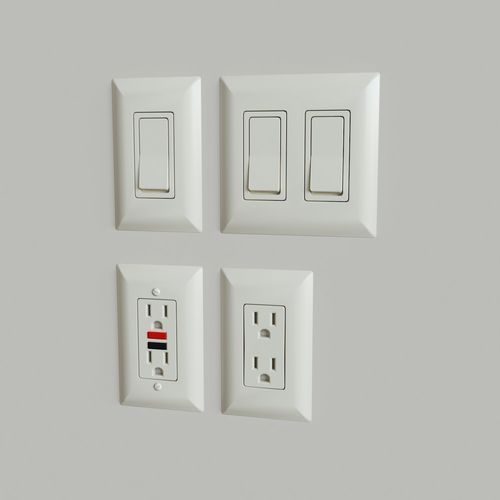 US Light Switches and Power Outlets 3D model