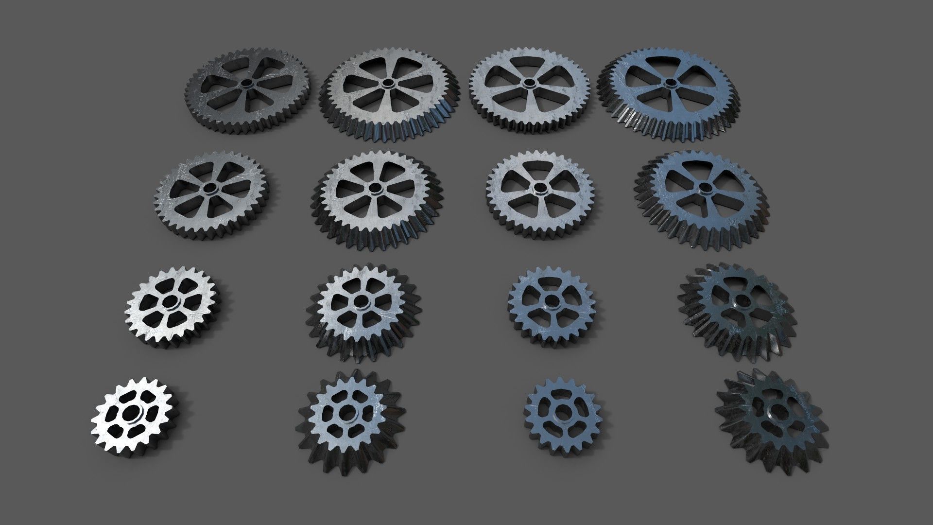 Cogwheel Collection gears Low-poly 3D model_1