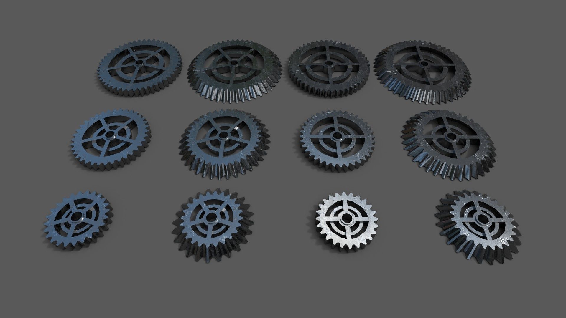 Cogwheel Collection gears Low-poly 3D model_7