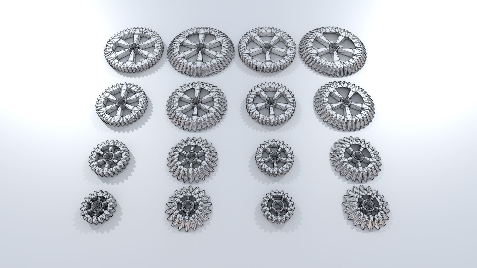 Cogwheel Collection gears Low-poly 3D model_2