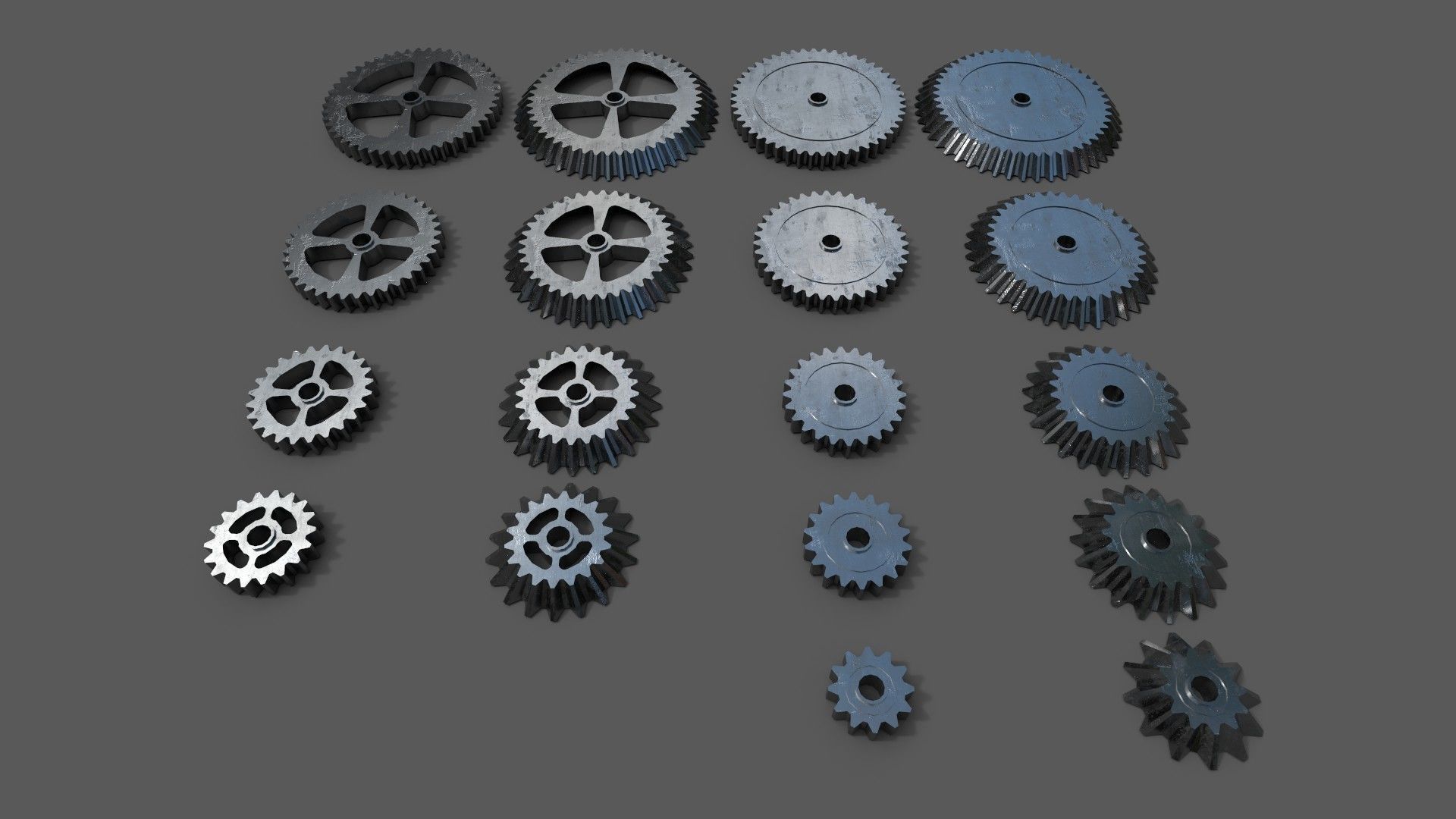 Cogwheel Collection gears Low-poly 3D model_5