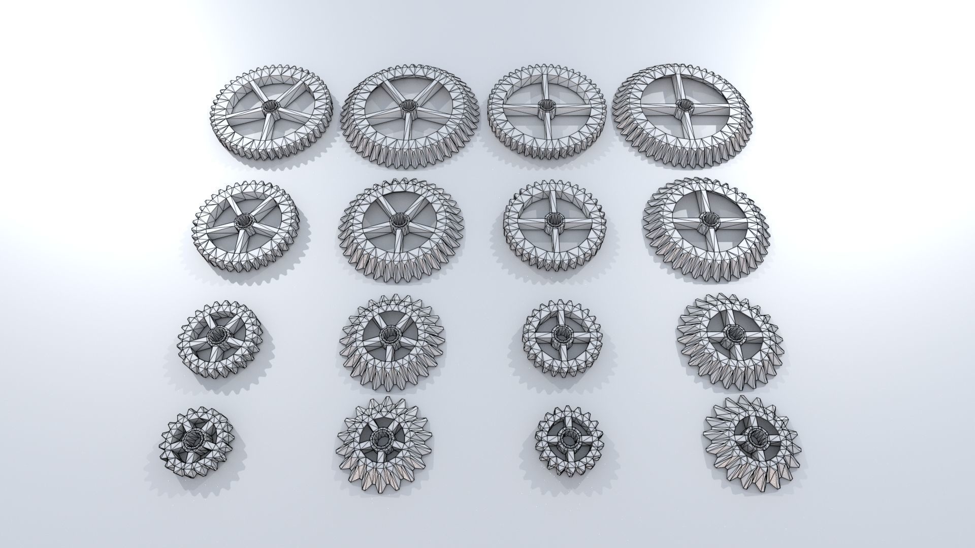 Cogwheel Collection gears Low-poly 3D model_4
