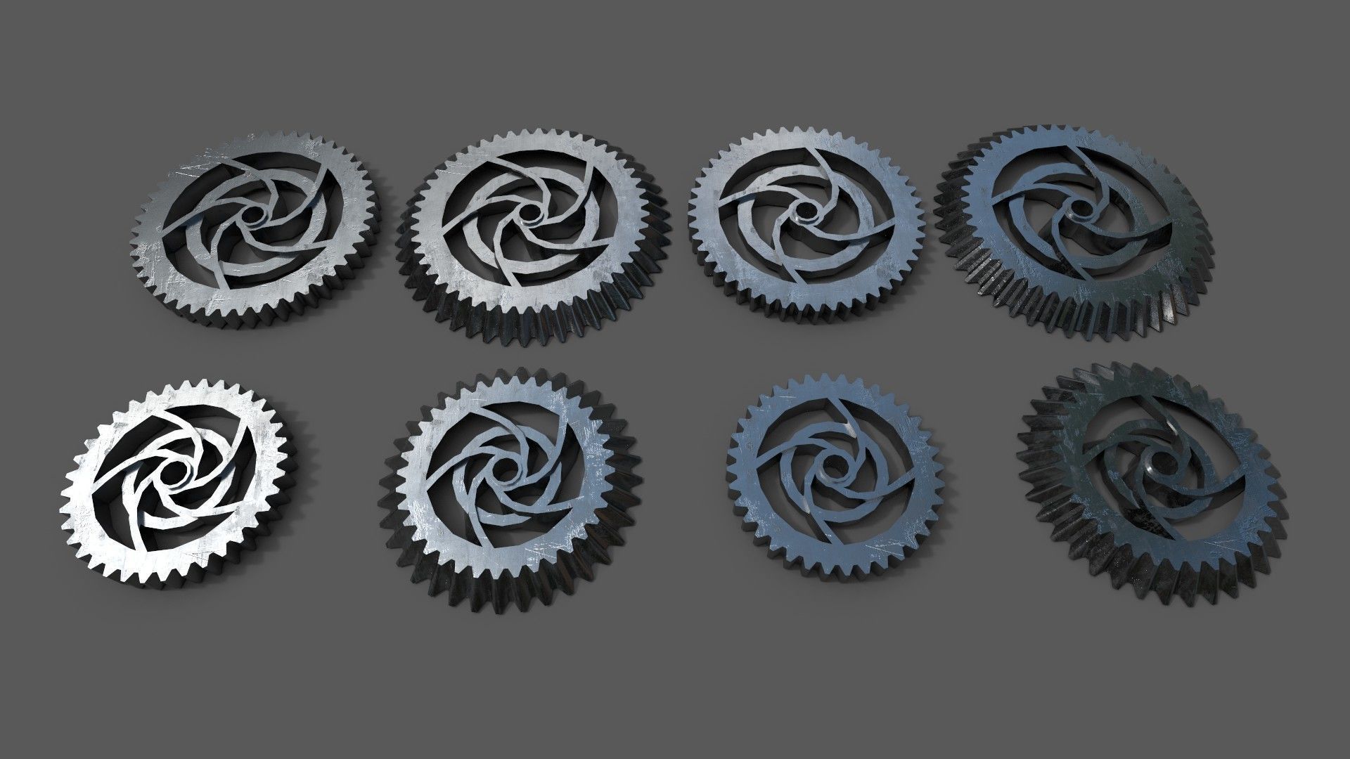 Cogwheel Collection gears Low-poly 3D model_9