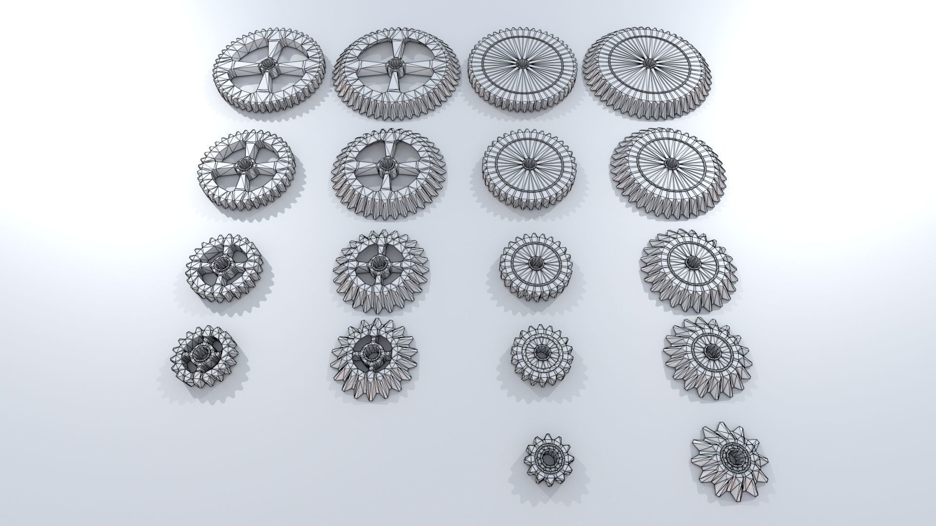 Cogwheel Collection gears Low-poly 3D model_6