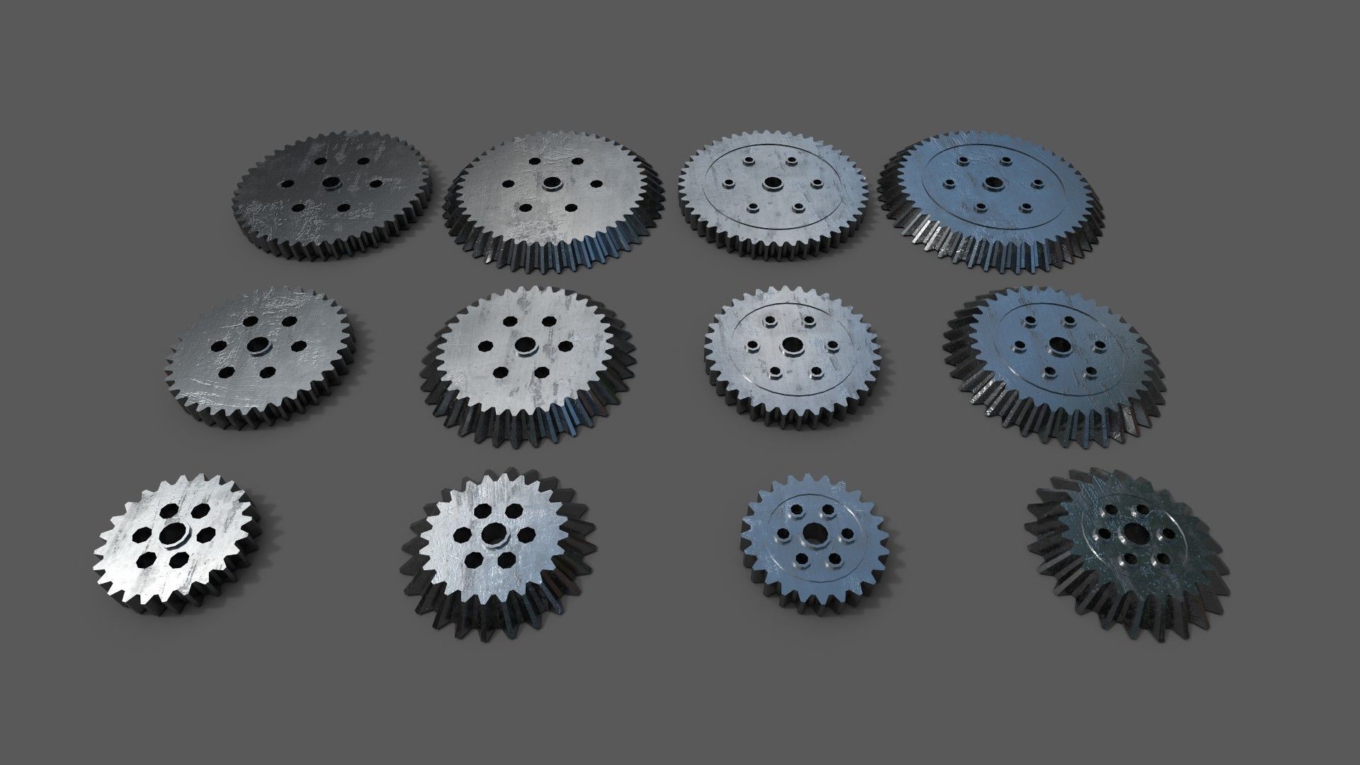 Cogwheel Collection gears Low-poly 3D model_11
