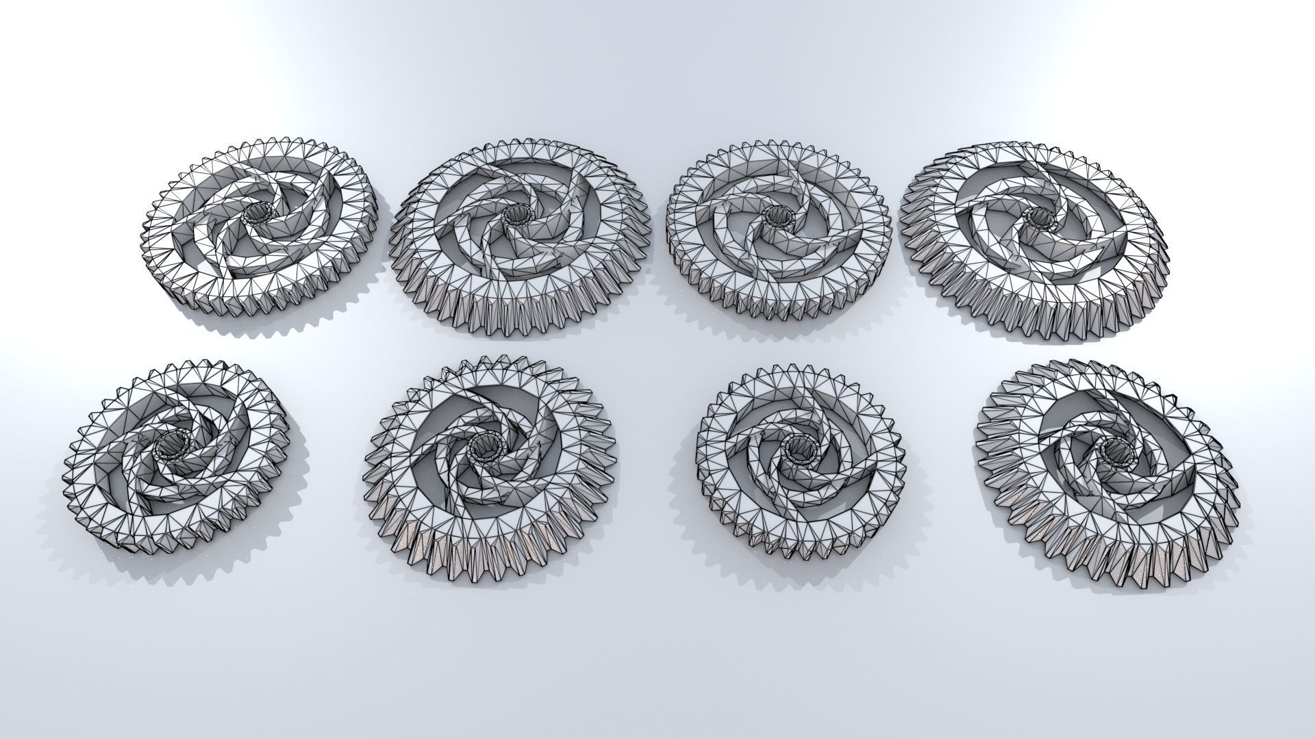 Cogwheel Collection gears Low-poly 3D model_10