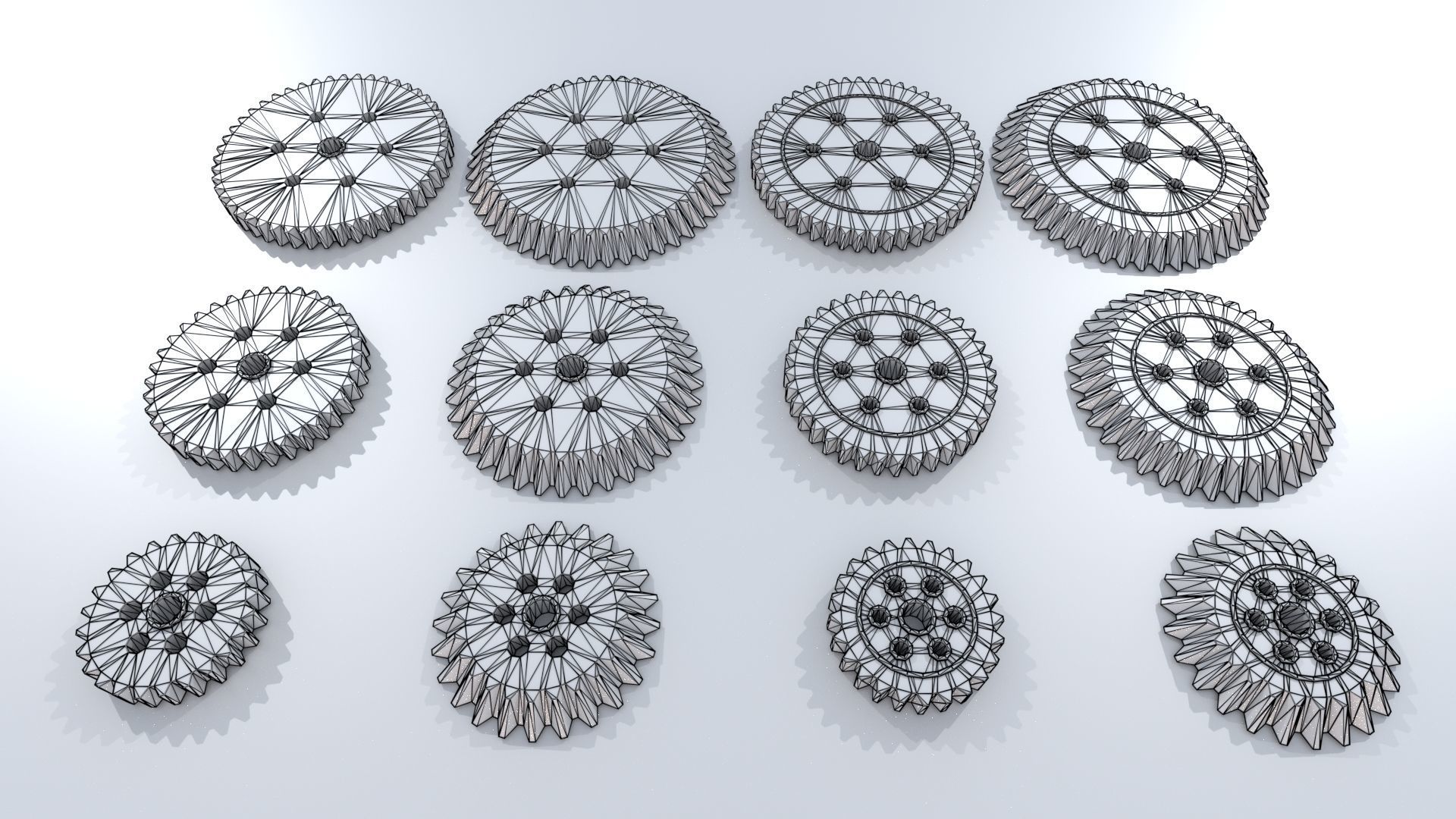 Cogwheel Collection gears Low-poly 3D model_12