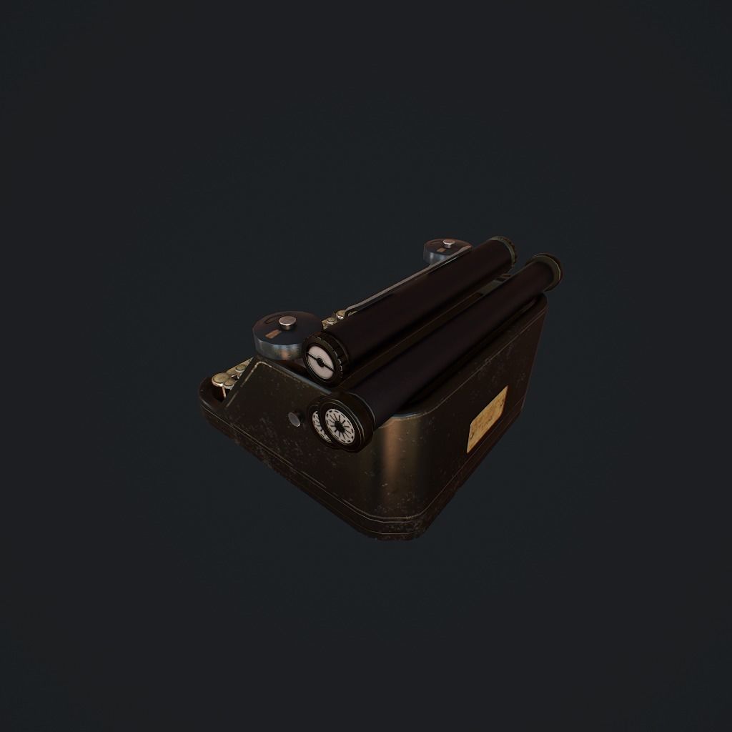 Old Typewriter pbr Low-poly 3D model_4