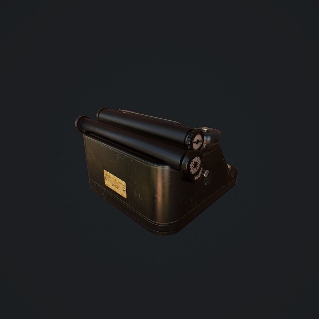 Old Typewriter pbr Low-poly 3D model_6