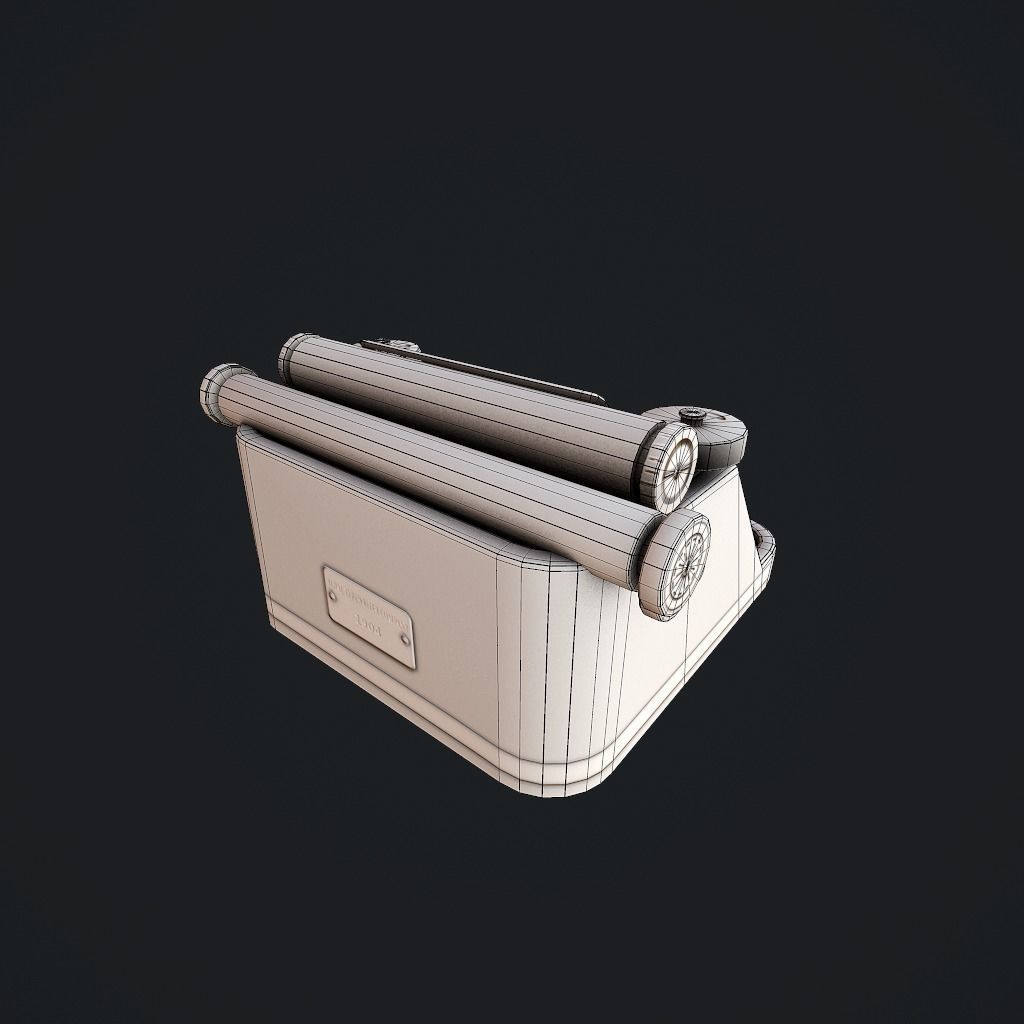 Old Typewriter pbr Low-poly 3D model_13