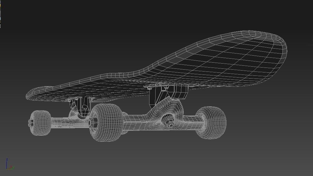 Skateboard hanging on wall Free 3D model_4