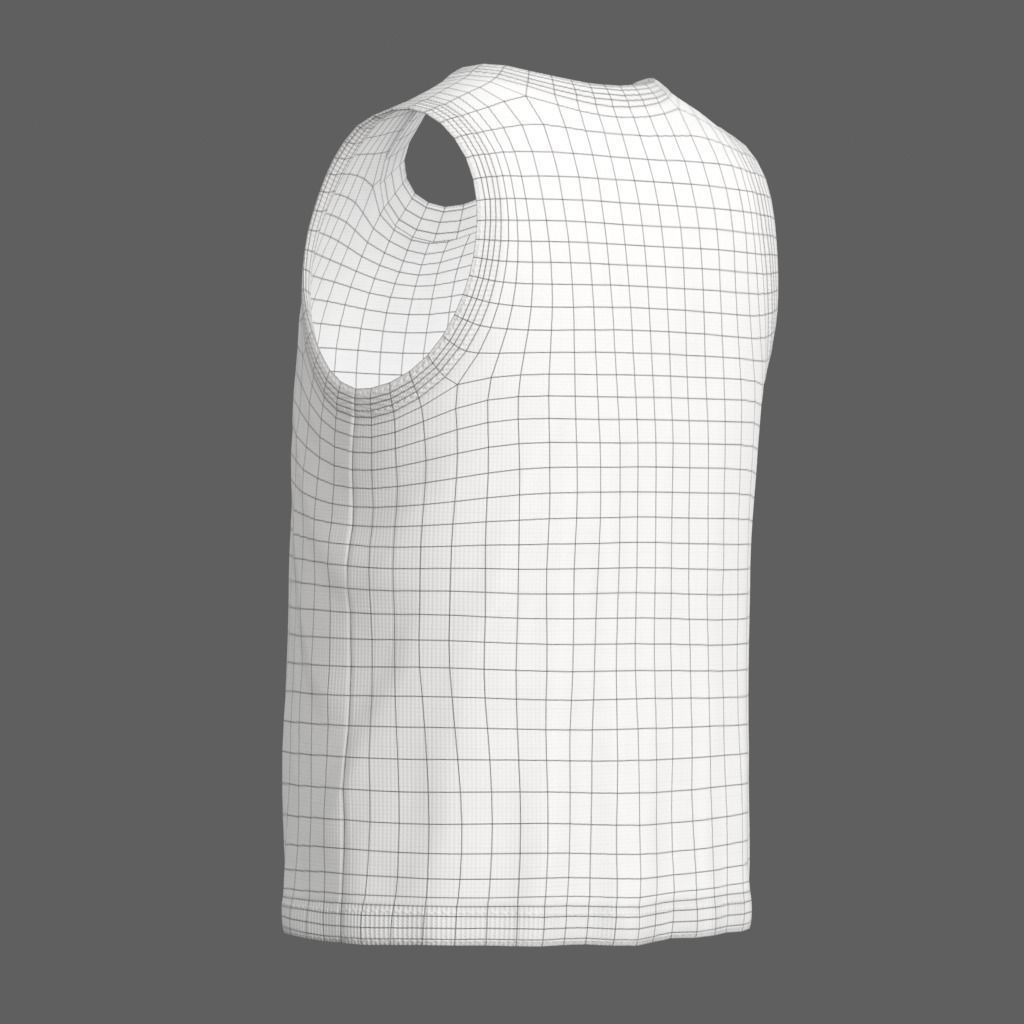 Basketball Jersey Low-poly 3D model_12