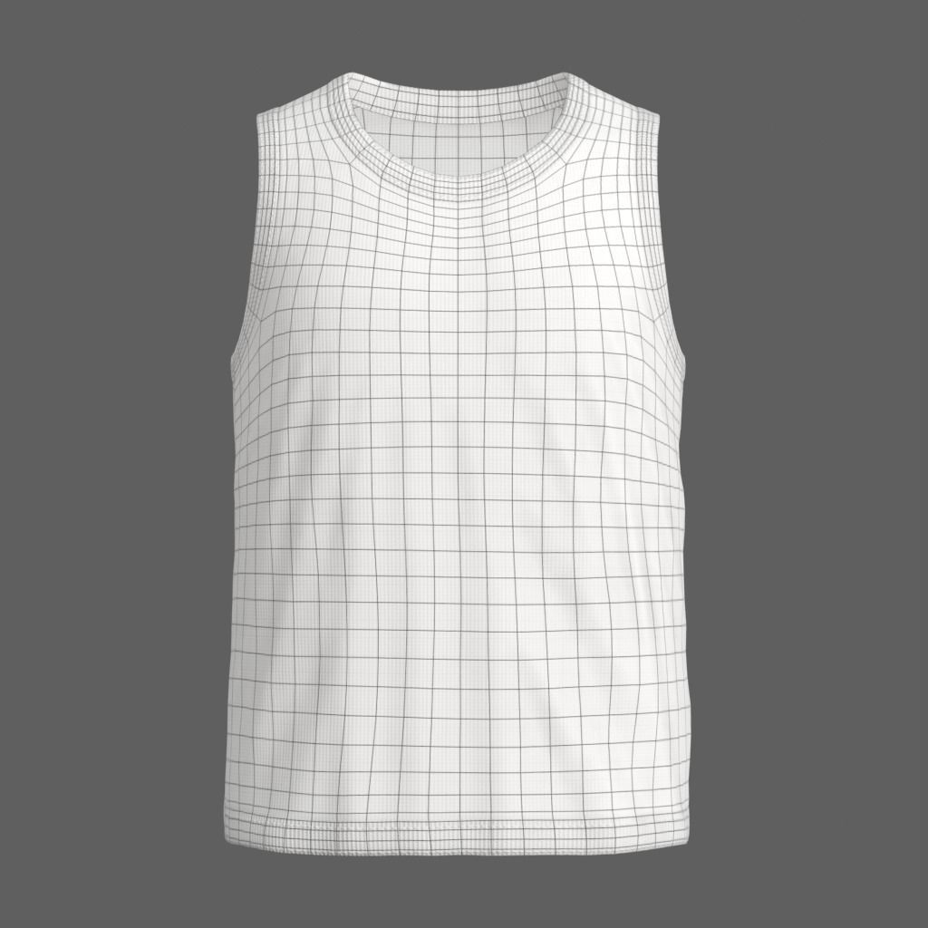 Basketball Jersey Low-poly 3D model_7