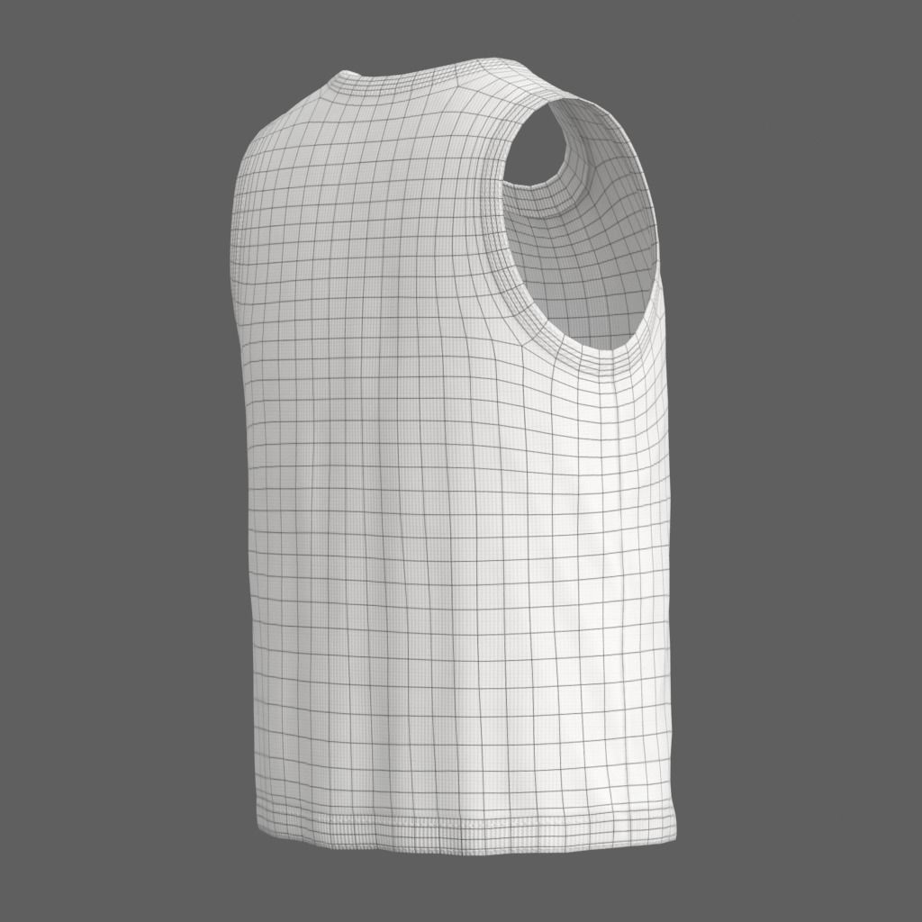 Basketball Jersey Low-poly 3D model_10