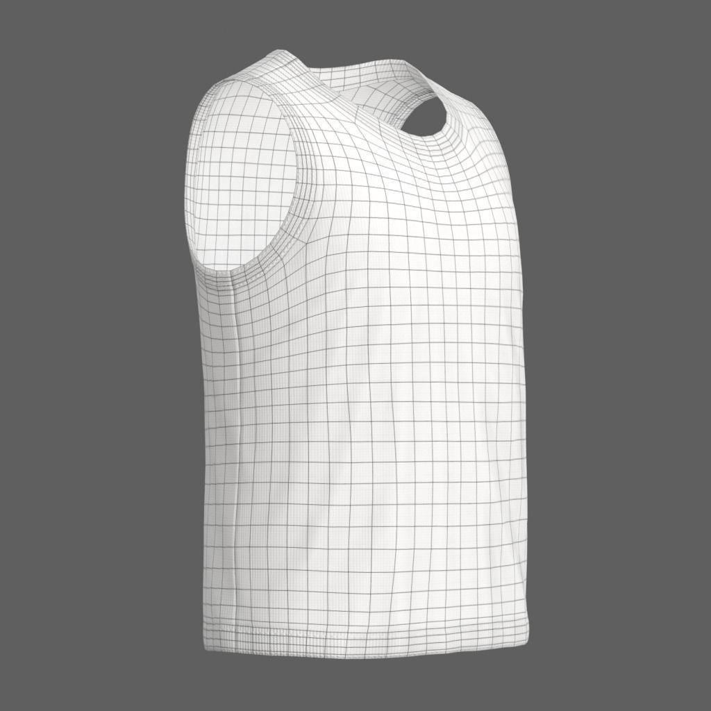 Basketball Jersey Low-poly 3D model_13