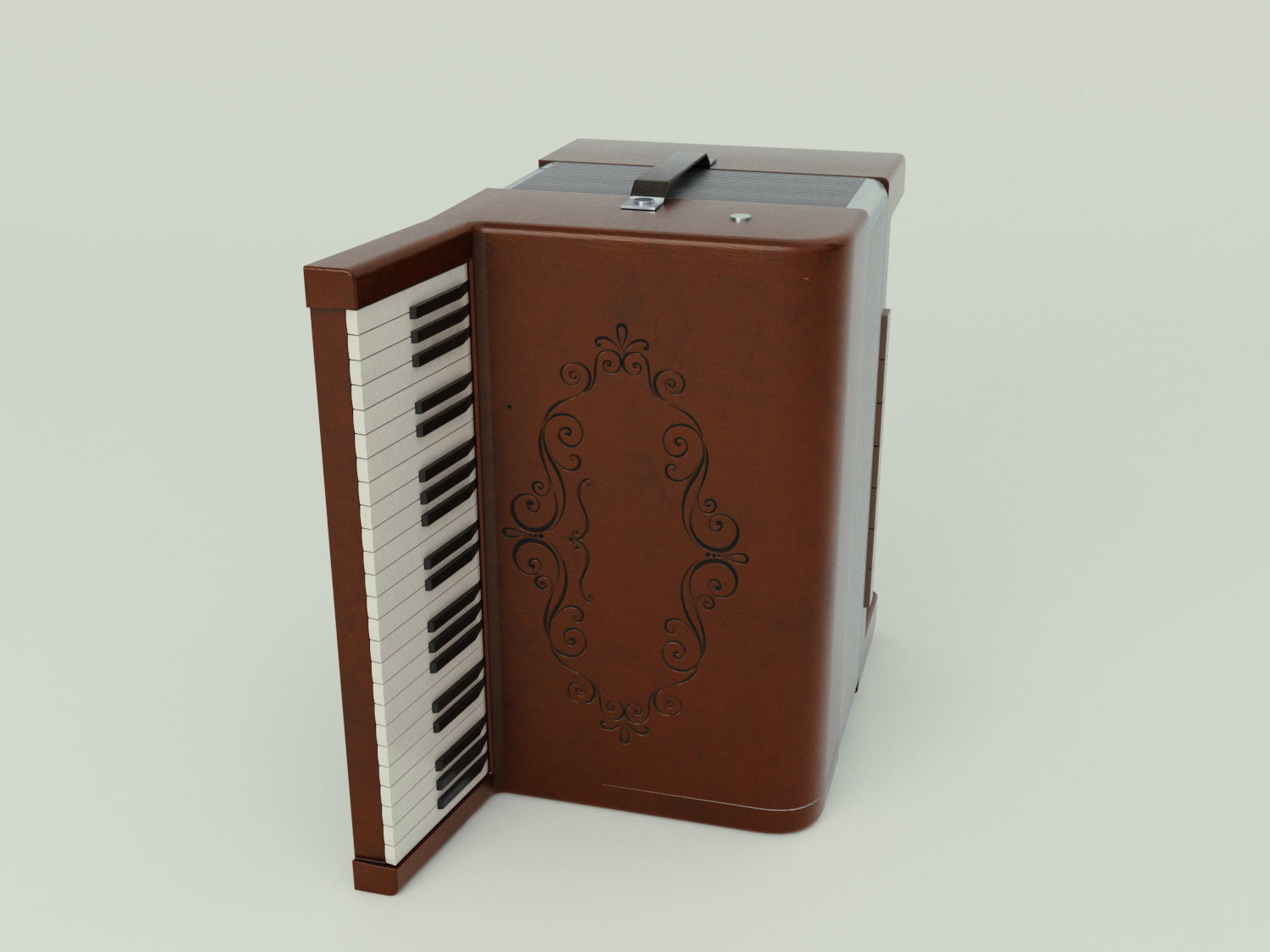 Accordion 3D model box Low-poly 3D model_1