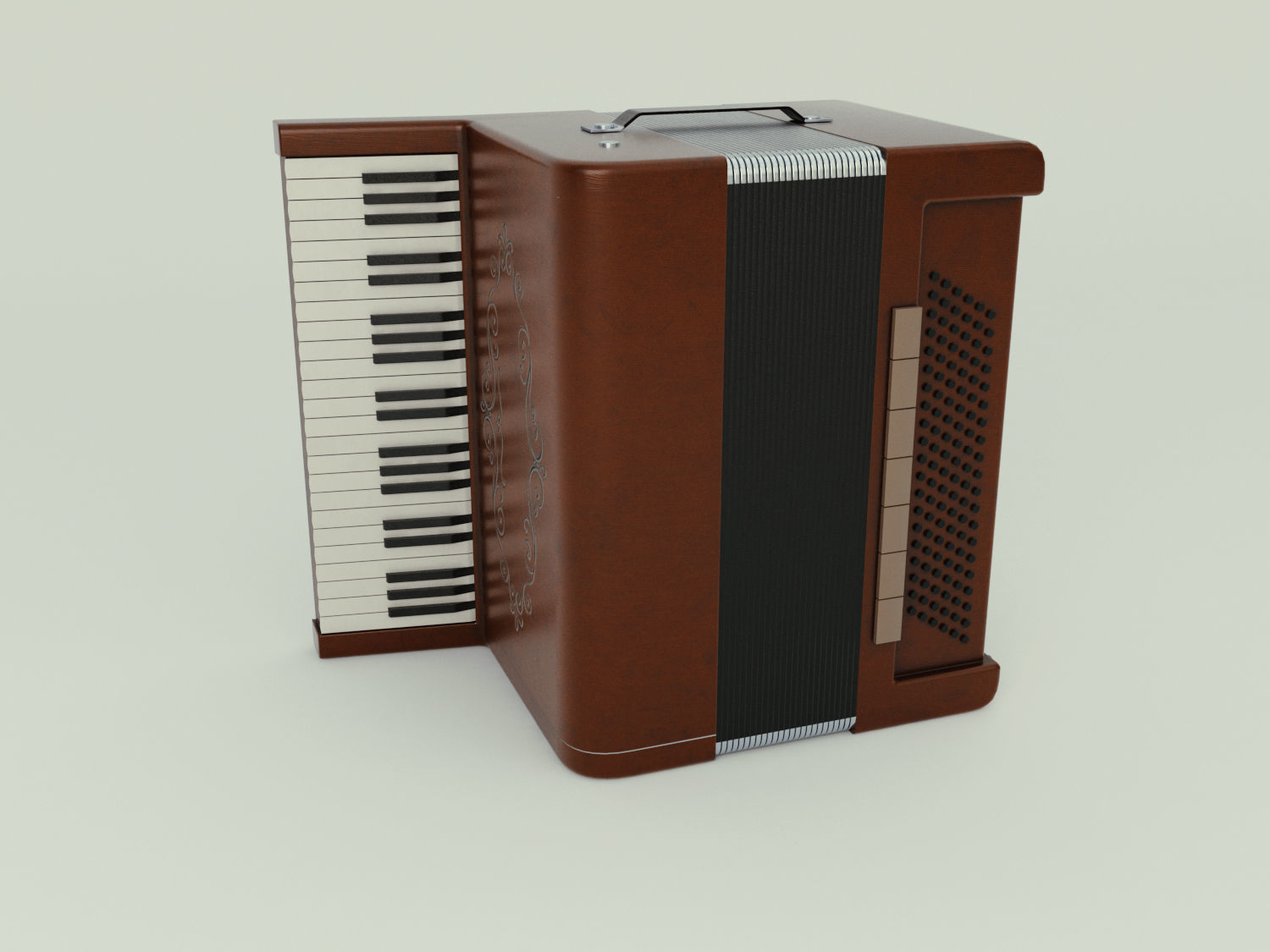 Accordion 3D model box Low-poly 3D model_9