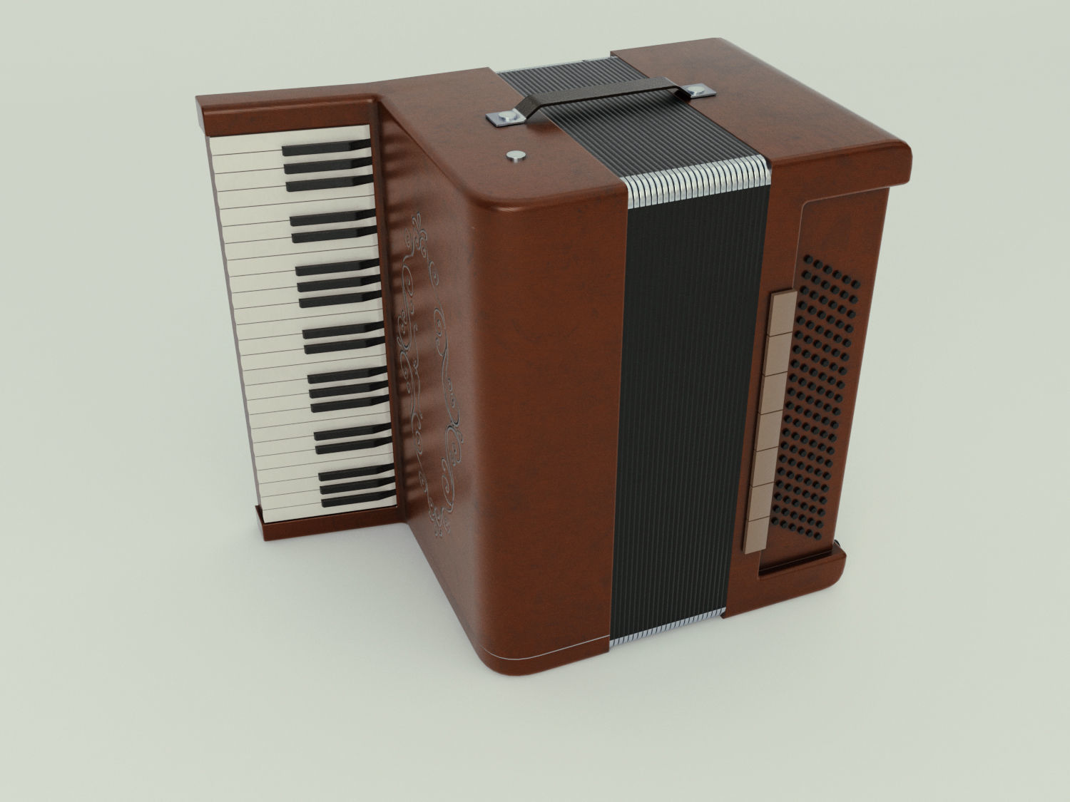 Accordion 3D model box Low-poly 3D model_6