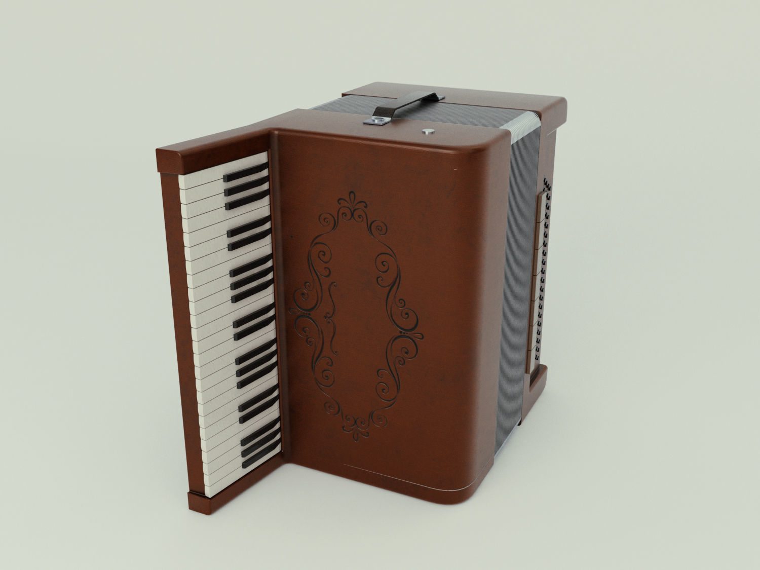 Accordion 3D model box Low-poly 3D model_2