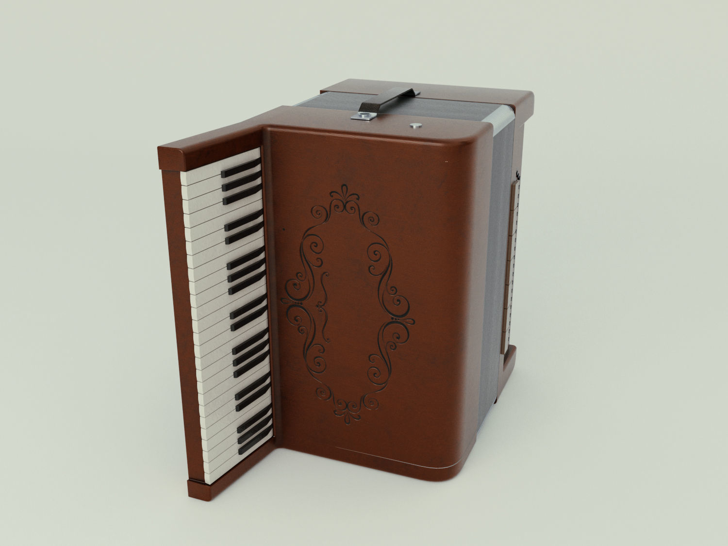 Accordion 3D model box Low-poly 3D model_4