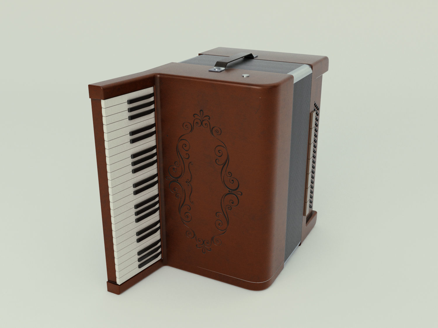 Accordion 3D model box Low-poly 3D model_3