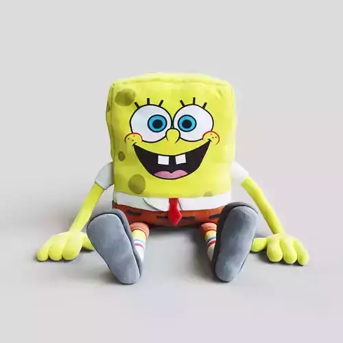 Soft toy SpongeBob SquarePants Low-poly 3D model