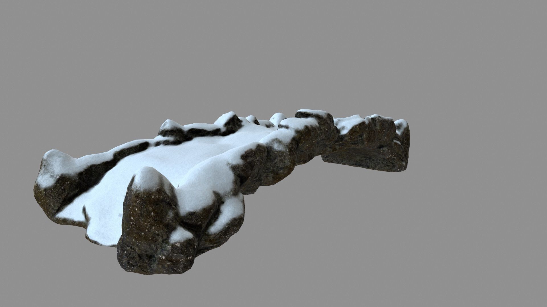 snow bridge Low-poly 3D model_2