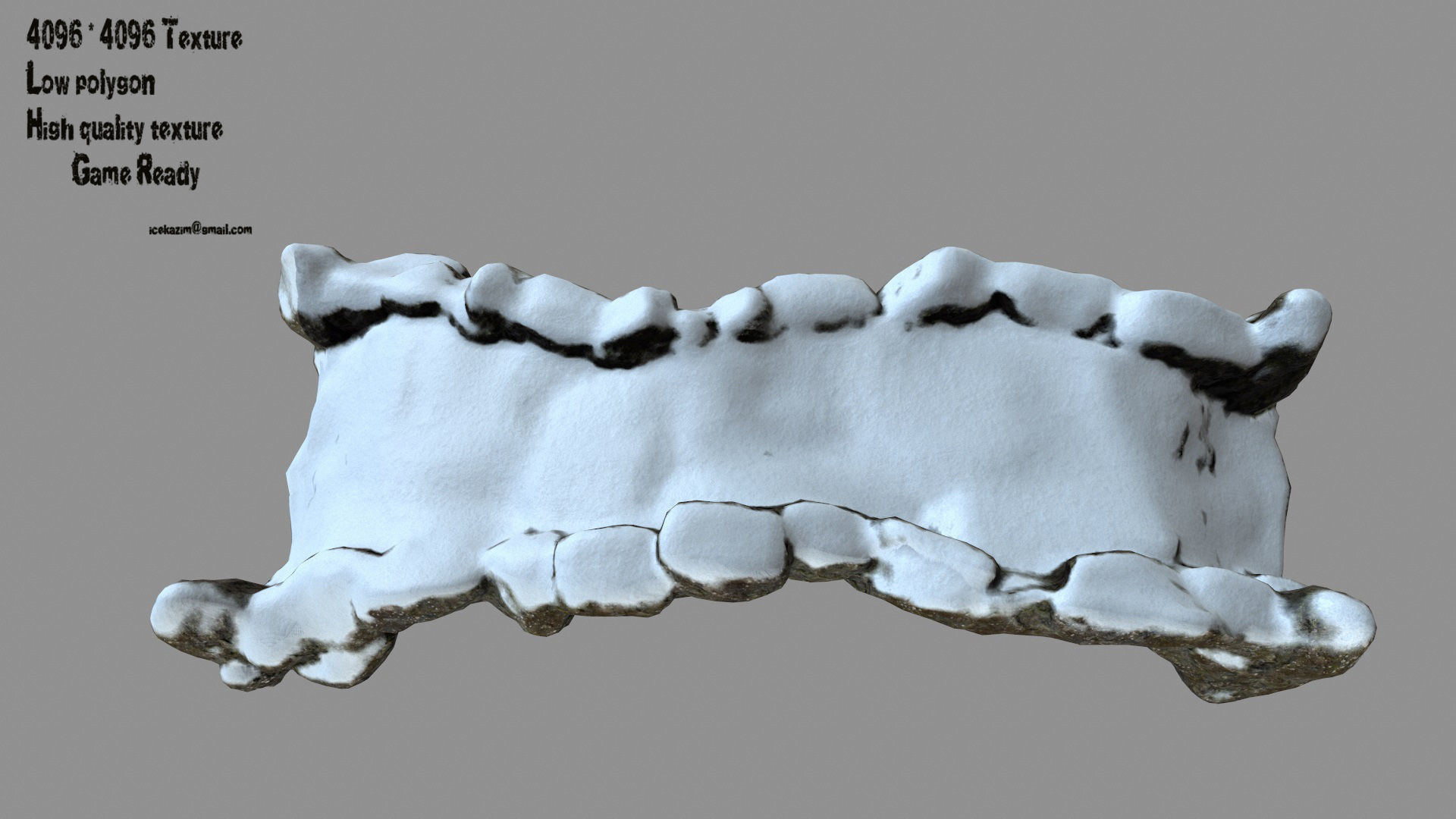 snow bridge Low-poly 3D model_1
