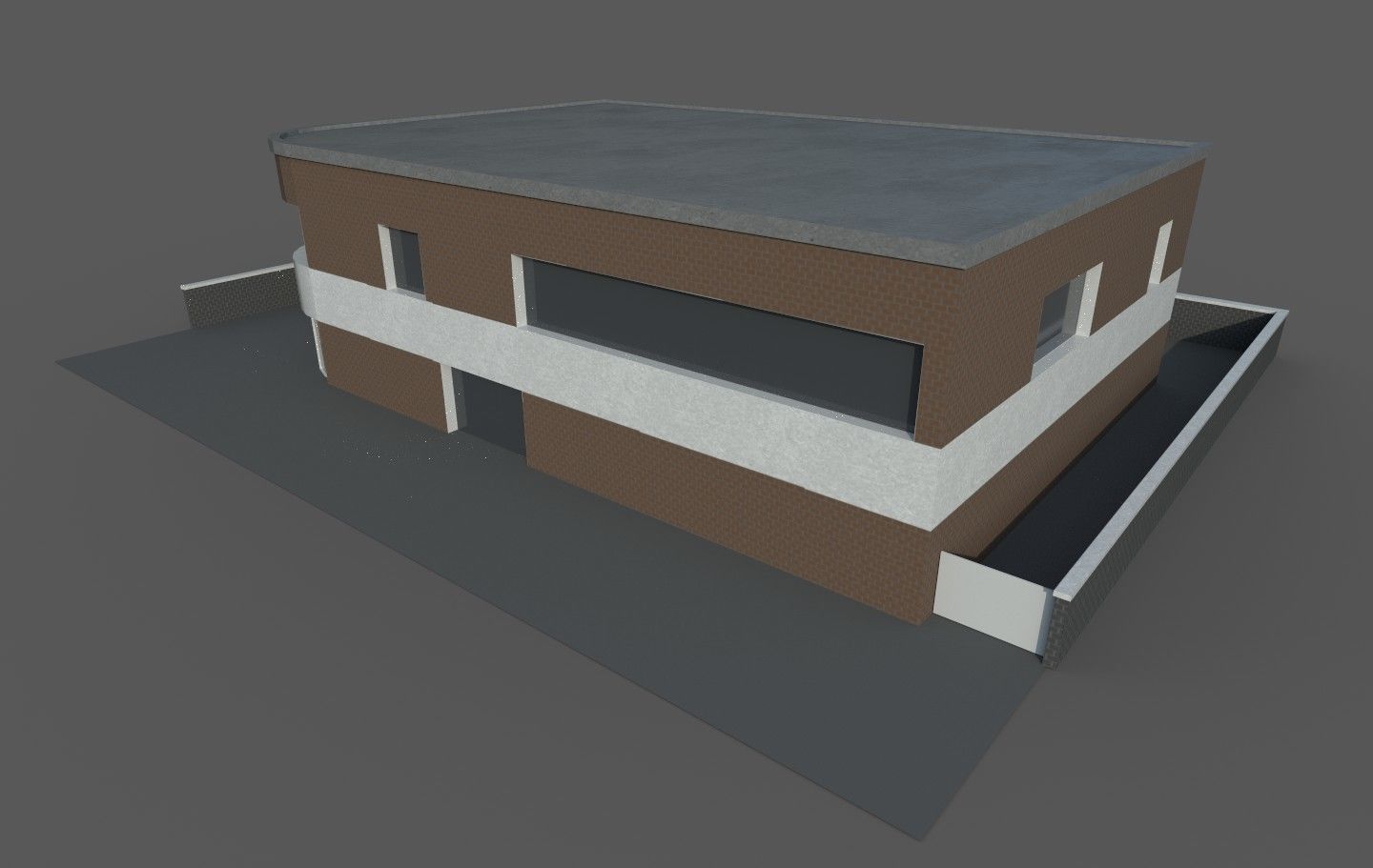 Old Building Low-poly 3D model_4