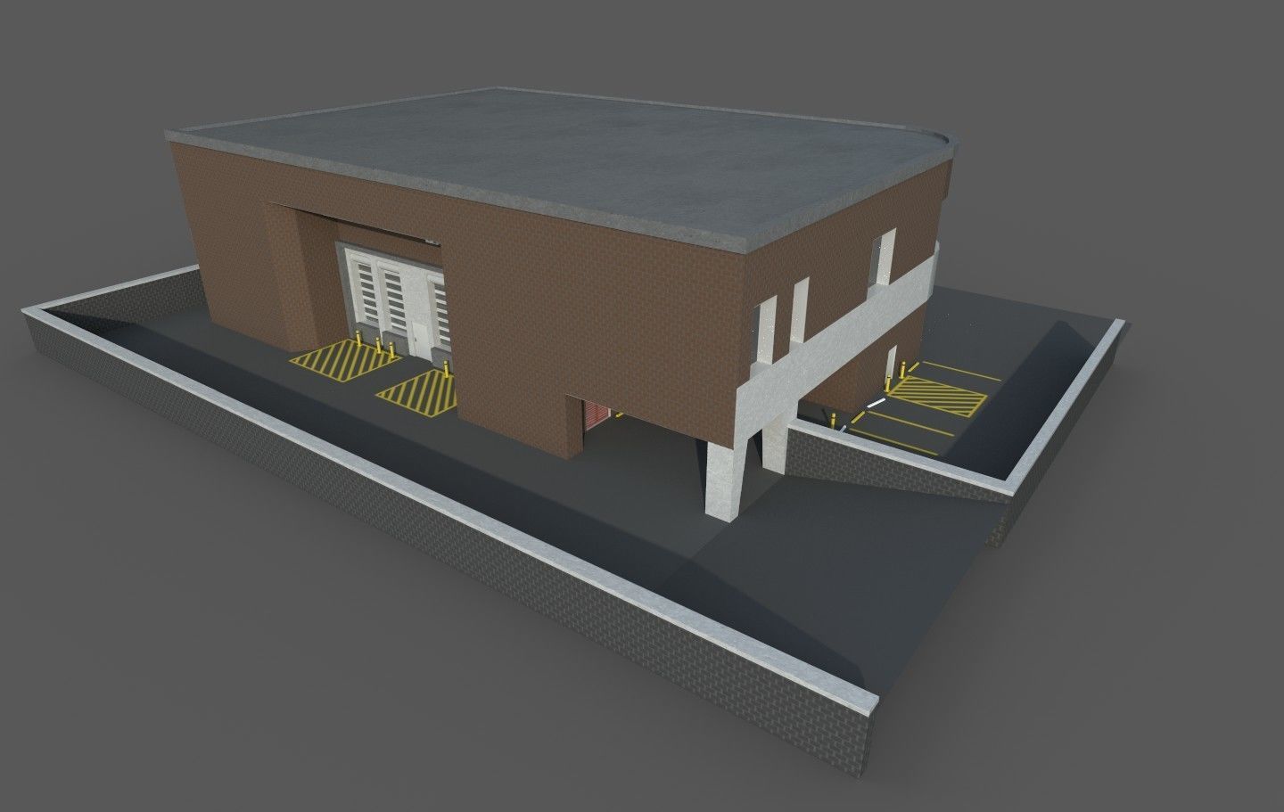 Old Building Low-poly 3D model_2