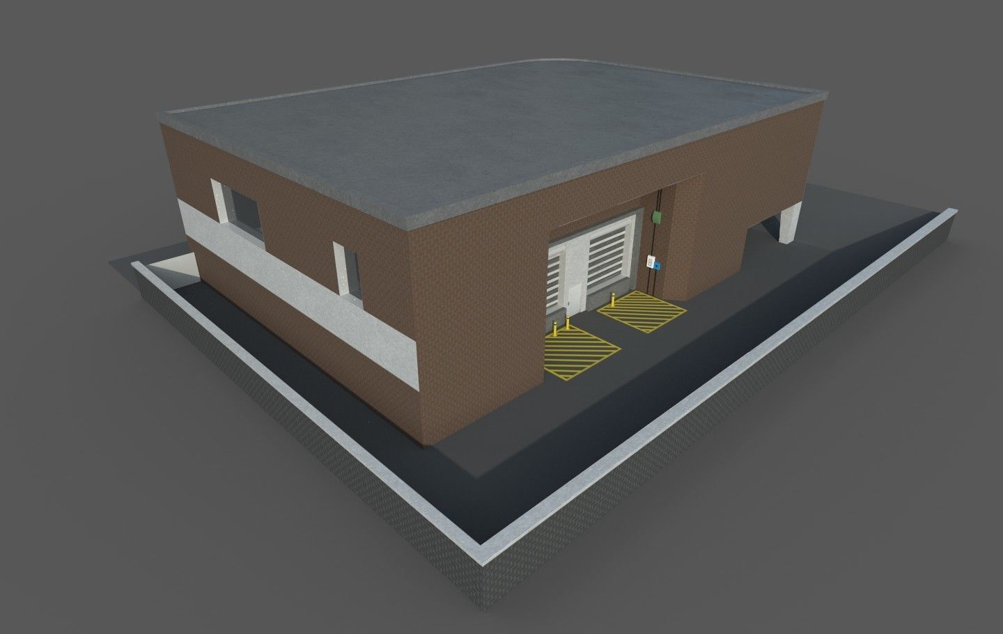 Old Building Low-poly 3D model_3