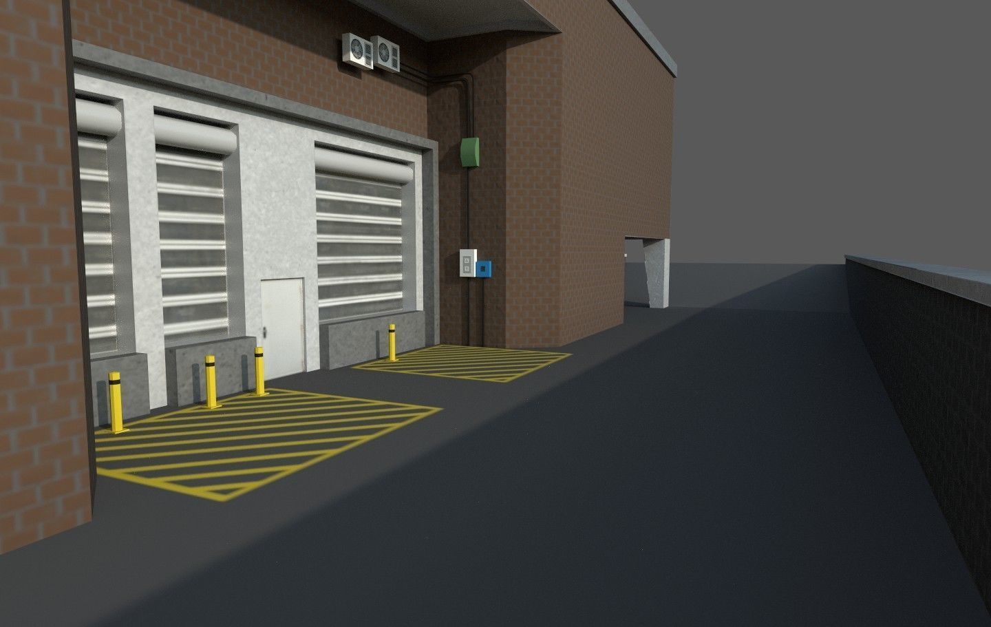 Old Building Low-poly 3D model_6