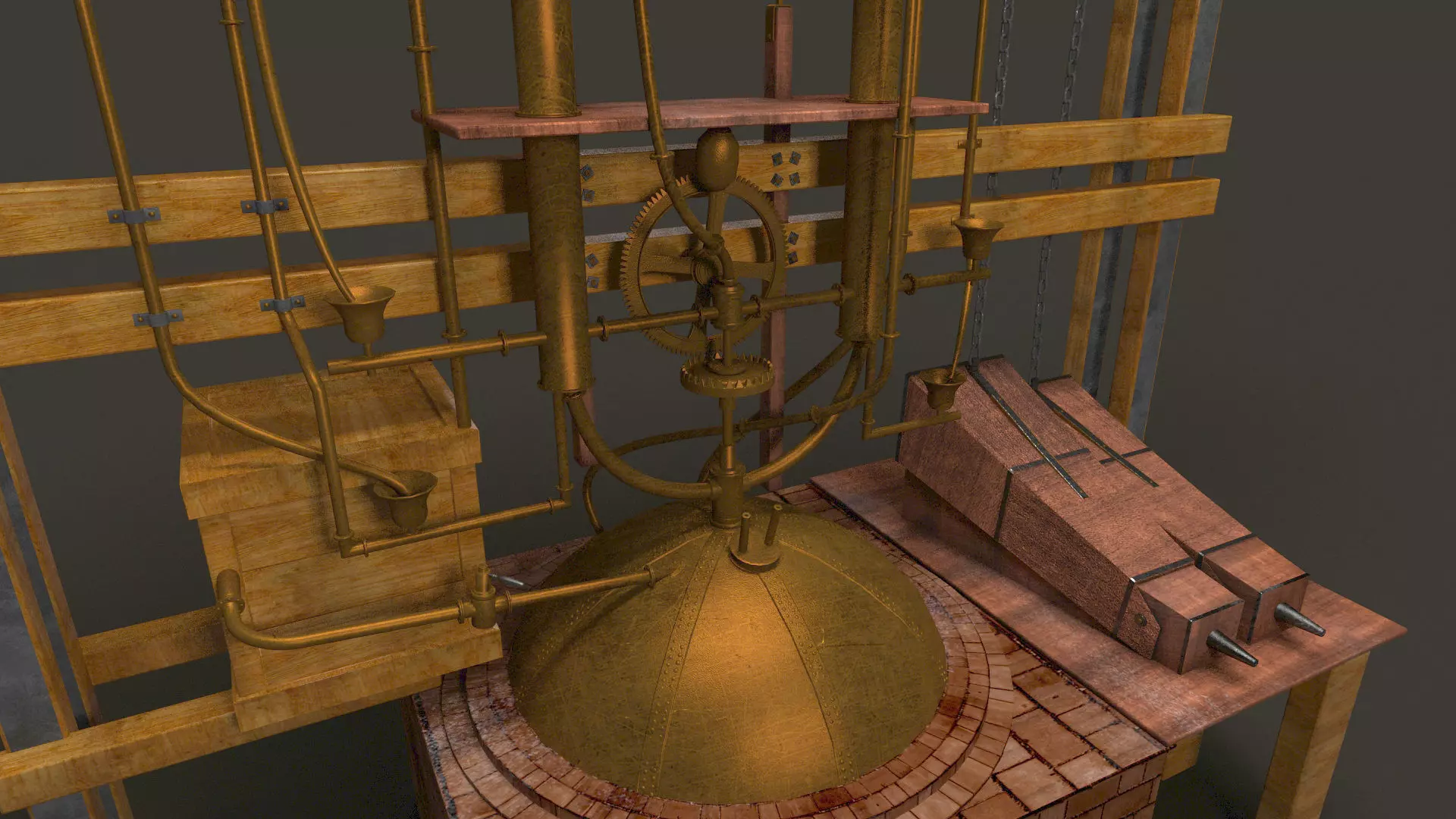 Ivan Polzunov steam engine 3D model_0