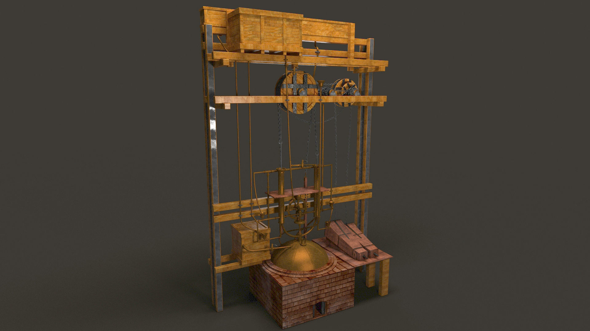 Ivan Polzunov steam engine 3D model_2